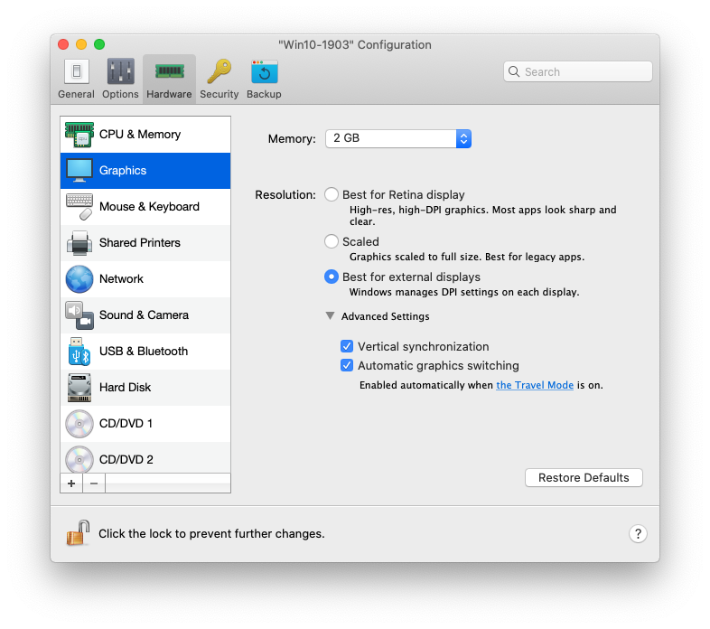 parallels for mac windows memory